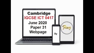 IGCSE ICT 0417 June 2020 Paper 31 Webpage [upl. by Ellenwad542]