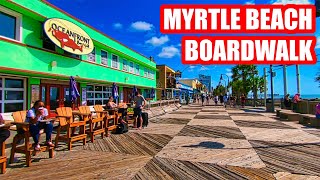 MYRTLE BEACH BOARDWALK amp OCEAN BOULEVARD WALKING TOUR [upl. by Doralynn435]