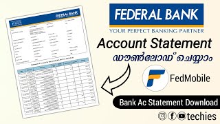 How To Download Federal Bank Account Statement  Malayalam federalbank [upl. by Eeclehc133]