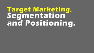 Target Marketing Segmentation and Positioning [upl. by Ailema270]