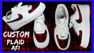 NIKE AIR FORCE 1 CUSTOM  PLAID AF1 EASY 2021 [upl. by Castor]