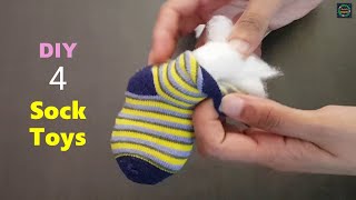 4 Sock Toys DIY  Make Toys From Old Baby Socks  Craft Stack [upl. by Nodnarb181]