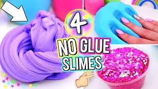 4 Easy DIY Slimes WITHOUT GLUE How To Make The BEST SLIME WITH NO GLUE [upl. by Atiuqan40]