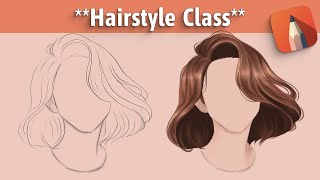 Sketchbook Hairstyle Tutorial  Autodesk Sketchbook [upl. by Nosnah]