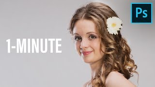 1Minute Photoshop  Add Shine and Depth to Hair [upl. by Ynaffad181]