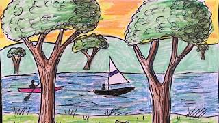 2nd grade Landscape Drawing Part 1 and 2 [upl. by Remmer]