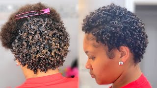 Super Defined Curls On Short Natural Hair  How to style TWA [upl. by Annitsirhc]