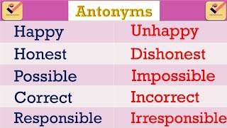 Antonyms  Prefix  Antonyms formed with Prefixes  200 Important Opposite words  Prefix words [upl. by Merri26]