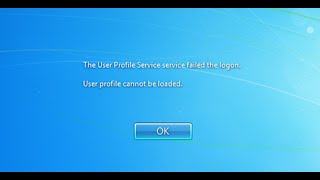 User Profile Service Failed To Logon Windows 7 Fix Tutorial [upl. by Ardnekat]