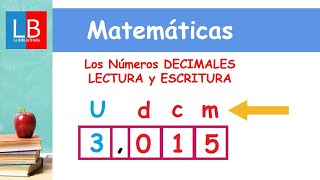 Los Números DECIMALES LECTURA y ESCRITURA ✔👩‍🏫 PRIMARIA [upl. by Coltson]