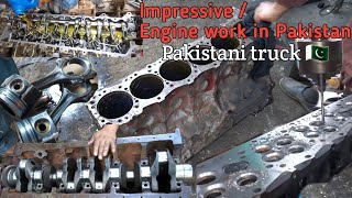 Fully destroyed engine rebuilding in pakistan [upl. by Ilise459]