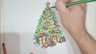 Come disegnare un albero di natale Tutorial [upl. by Olemrac]