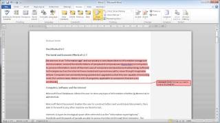 Microsoft Word 2010  Review Comment amp Track [upl. by Evelin]