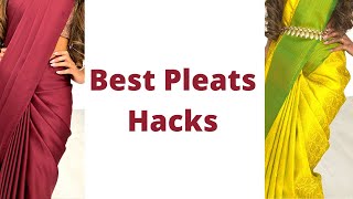 Best Pleats Hacks  How to wear Saree for Beginners  Easy Saree Draping Tutorial  Tia Bhuva [upl. by Nannah]