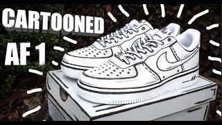 CARTOON AIR FORCE 1 CUSTOM  quotDoodleBob 1squot  Jordan Vincent [upl. by Eibbil281]