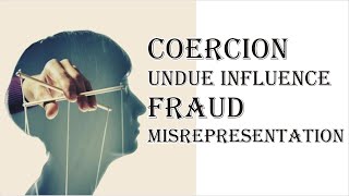 Coercion Undue Influence Fraud Misrepresentation  Indian Contract Act 1872  Law Guru [upl. by Schroeder940]