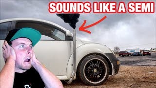 I STRAIGHT PIPED MY VOLKSWAGEN TURBO DIESEL BUG [upl. by Irrol]