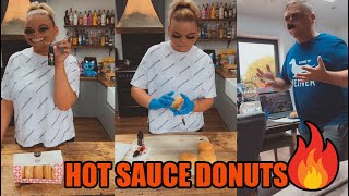 Hot Sauce DONUT prank [upl. by Eanal]