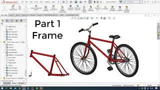 Solidworks Tutorial  How to Make a Bicycle Design Part 1  Frame [upl. by Aisanahta]