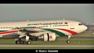 Biman Bangladesh Airbus A310 S2 ADK landing at Rome Fiumicino Airport [upl. by Ettenaej]