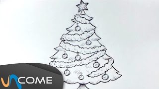 Come disegnare un albero di Natale facilmente [upl. by Nnylaehs]