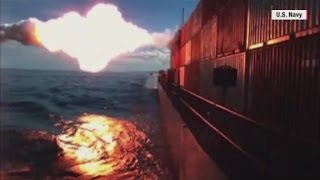 See Tomahawk missile strike a ship [upl. by Beore]