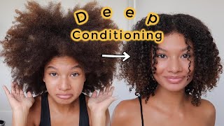 Deep Conditioning my 3c  4a Natural Hair [upl. by Rovit858]