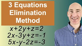 Solving Systems of 3 Equations Elimination [upl. by Nahk]