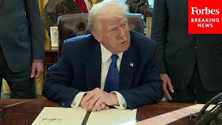 NEW Trump Signs Multiple Executive Orders While Taking Questions From Reporters [upl. by Curzon]