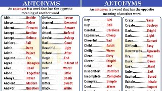 120 Common Opposites in English from AZ  Antonyms List Part I [upl. by Marianna41]