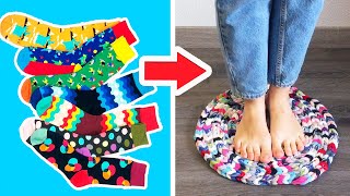 Сonvert old socks into useful doormat CREATIVE IDEA FOR OLD SOCKS [upl. by Tisbee]