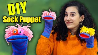 How to make Sock Puppet  DIY Crafts  Reuse Old Socks [upl. by Trotta963]