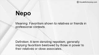 Nepo Meaning [upl. by Lledroc]