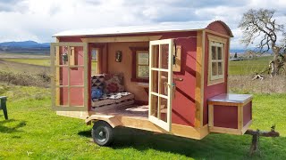 GORGEOUS Mini Gypsy Wagon Vardo Camper Tiny House Inspired and Home Built [upl. by Ahsilek]