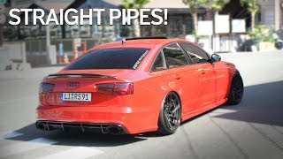 600HP STRAIGHT PIPE Audi A6 30 TFSI  SOUND [upl. by Rialcnis]