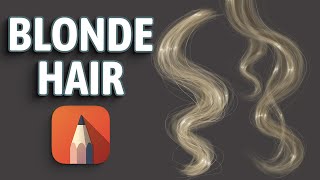 Draw Realistic Blonde Hair In Autodesk Sketchbook  Sketchbook Tutorial [upl. by Yerffoej]