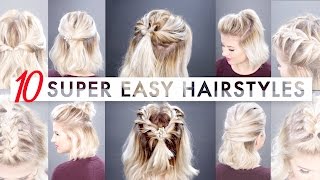 10 Easy Half Up hairstyles for SHORT HAIR Tutorial  Milabu [upl. by Eseuqram587]