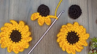 Superb It is the easiest way to crochet a sunflower🌻🌻🌻🌻for absolute beginners crochetABC [upl. by Maice]