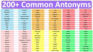 Opposite words Learn 200 Common Antonyms Improve English Vocabulary [upl. by Aitrop285]