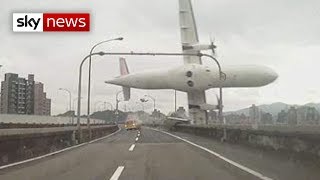 Taiwan Plane Crash Passenger Jet Hits Bridge [upl. by Ahseekal624]