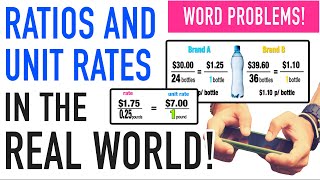 Ratios and Unit Rate Examples and Word Problems [upl. by Esikram]