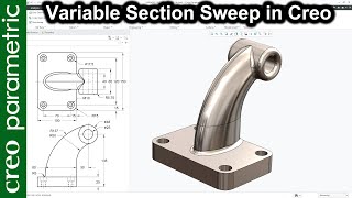 Variable section sweep in Creo Parametric [upl. by Sirmons]