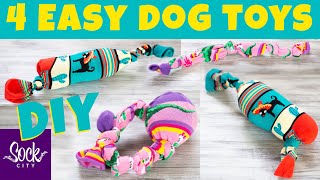 4 Easy DIY Dog Toys  Recycle Old Socks  Fun Sock Creations [upl. by Neltiak]