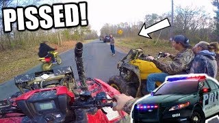 ANGRY LADY CALLS THE COPS  Fourwheeler MAYHEM [upl. by Inohs]