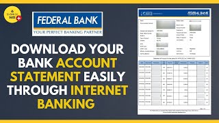 How to Download Account Statement in Federal Bank  Malayalam [upl. by Lancelot600]