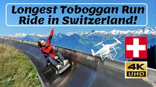 Longest Summer Toboggan Ride in Switzerland  4K Video [upl. by Auhs208]