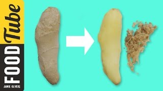 How to Peel Ginger  Jamie’s 1 Minute Tips [upl. by Asirehc]