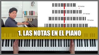 1 CURSO COMPLETO DE PIANO 🎹 Introducción y las NOTAS 🎶 en el TECLADO [upl. by Leonor]