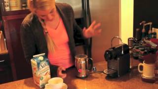 Nespresso Aeroccino Plus Frother Review Frothing Almond Milk [upl. by Anais42]