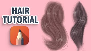 How To Draw Realistic Hair Digitally  Autodesk Sketchbook Tutorial [upl. by Bart]